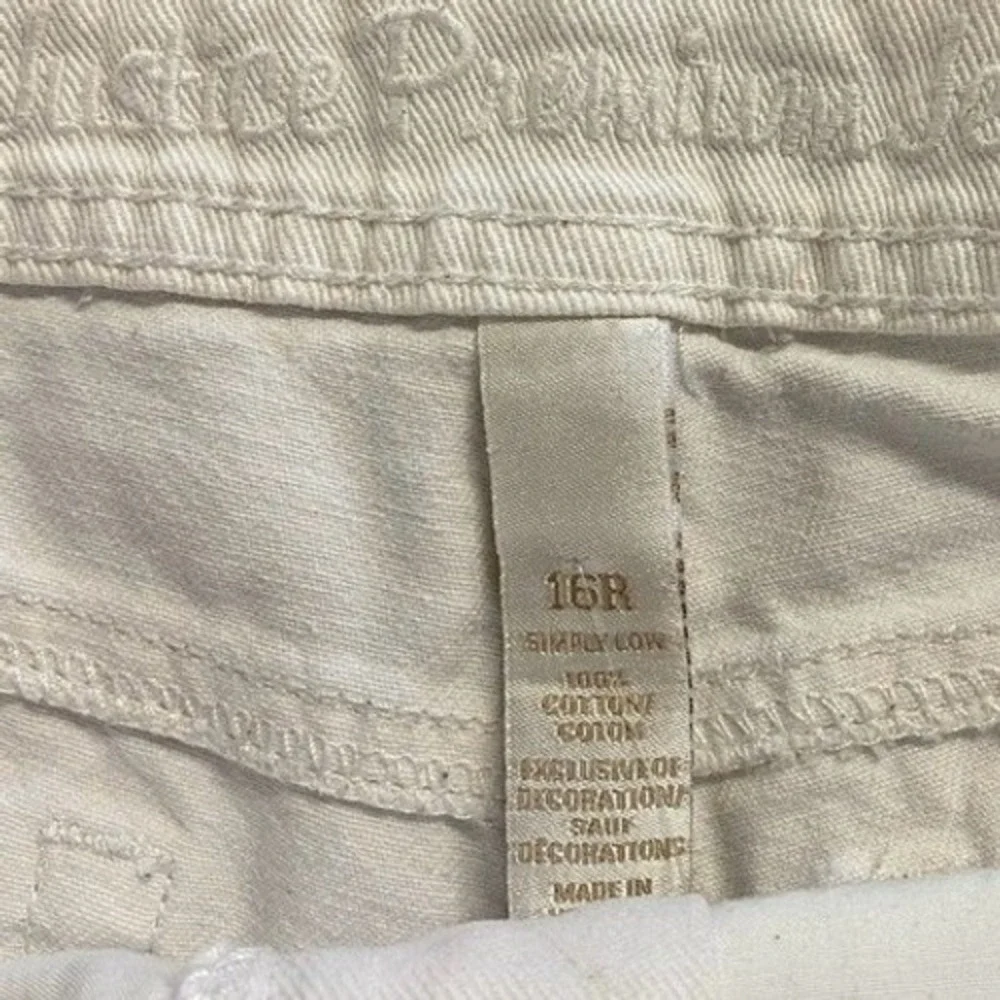 Justice Girls White Denim Shorts Size‎ 16R Frayed Hem Casual Summer